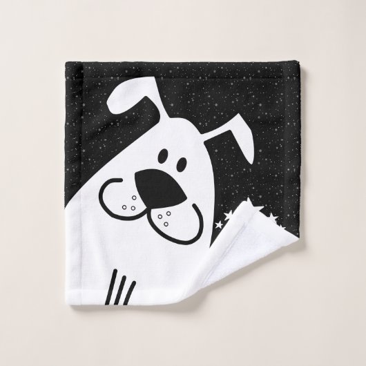 Fun Dog Personalisiert Monogram Design Badhandtuch Set (Waschlappen)