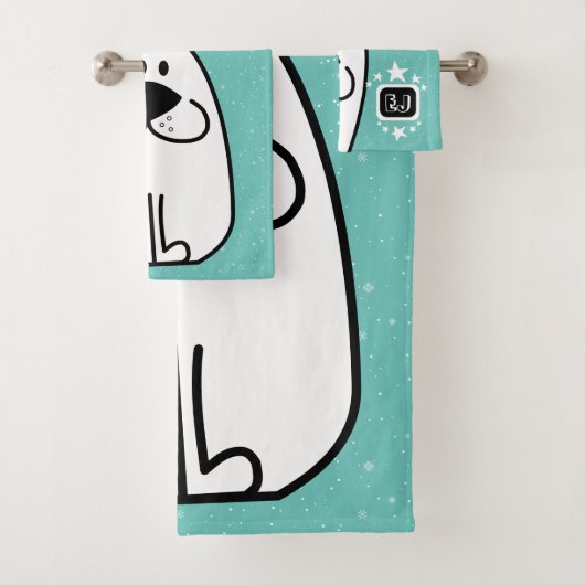 Fun Dog Personalisiert Monogram Design Badhandtuch Set (Insitu)