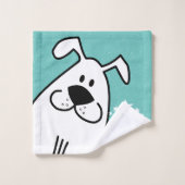 Fun Dog Personalisiert Monogram Design Badhandtuch Set (Waschlappen)
