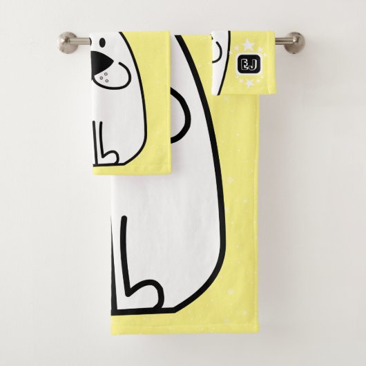 Fun Dog Personalisiert Monogram Design Badhandtuch Set (Insitu)