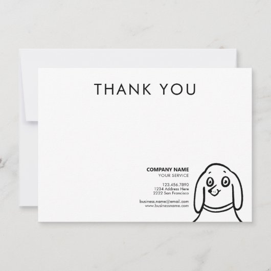 Fun Dog Pet Care Service Vielen Dank Mitteilungskarte (Vorderseite)