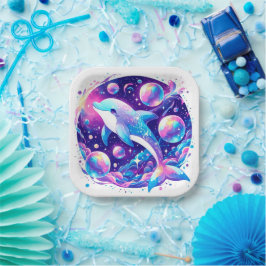 Fun Dolphin Baby Dusche Pappteller