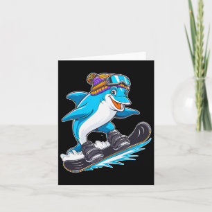 Fun Dolphin Snowboarden Wintersport Karte