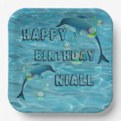 Fun Dolphin und Blasen Pappteller (Vorderseite)