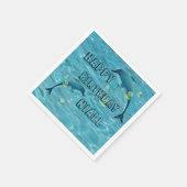 Fun Dolphin und Blasen Personalisiert Geburtstag Serviette (Ecke)