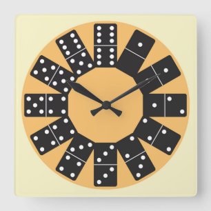 Fun Domino Quadratische Wanduhr