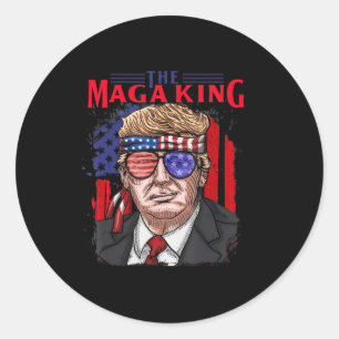 Fun Donald Trump Ultra Maga King the July USA Fl Runder Aufkleber