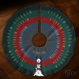 Fun Donkey Llama Sheep + Alles rund um den Feierta Polyester Weihnachtsbaumdecke