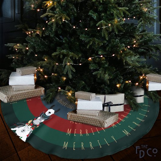 Fun Donkey Llama Sheep + Alles rund um den Feierta Polyester Weihnachtsbaumdecke