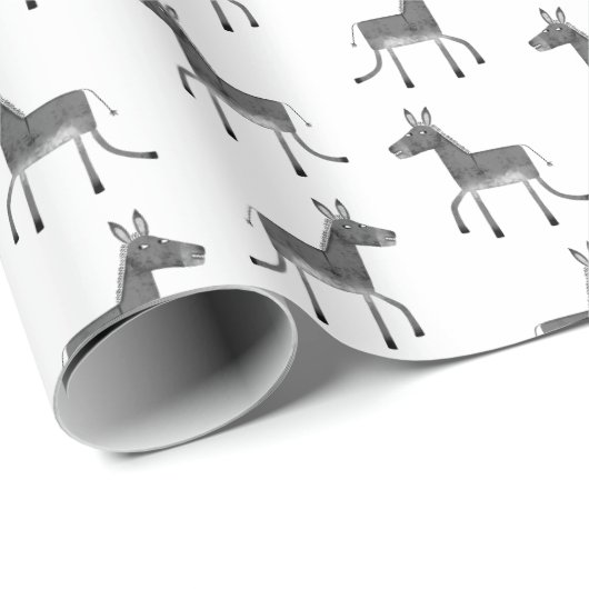 Fun Donkey Muster Geschenkpapier (Rolleneckpunkt)