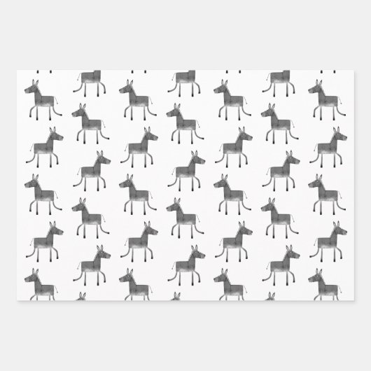 Fun Donkey Muster Geschenkpapier Set (Vorderseite)