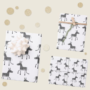 Fun Donkey Muster Geschenkpapier Set