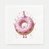 Fun Donut Birthday Party Paper Serviette (Vorderseite)