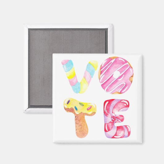 Fun Donuts und Candy Go Abstimmung Magnet (Vorderseite/Rückseite)