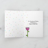 Fun Doodle Blume Blau rosa Punkte Muttertag Karte (Innenseite)