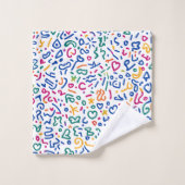 Fun doodle farbenfrohe, lebendige Formen Badhandtuch Set (Waschlappen)