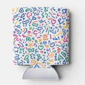 Fun doodle farbenfrohe, lebendige Formen Dosenkühler (Rückseite)