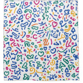Fun doodle farbenfrohe, lebendige Formen Duschvorhang (Vorderseite)