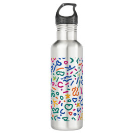 Fun doodle farbenfrohe, lebendige Formen Edelstahlflasche