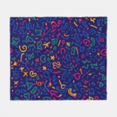 Fun doodle farbenfrohe, lebendige Formen Fleecedecke (Vorderseite (Horizontal))