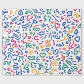 Fun doodle farbenfrohe, lebendige Formen Geschenkpapier (Flach)