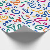 Fun doodle farbenfrohe, lebendige Formen Geschenkpapier (Ecke)