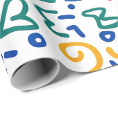 Fun doodle farbenfrohe, lebendige Formen Geschenkpapier (Rolleneckpunkt)