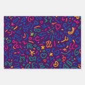 Fun doodle farbenfrohe, lebendige Formen Geschenkpapier Set (Vorderseite 3)