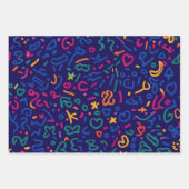 Fun doodle farbenfrohe, lebendige Formen Geschenkpapier Set (Vorderseite 2)