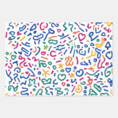 Fun doodle farbenfrohe, lebendige Formen Geschenkpapier Set (Vorderseite)