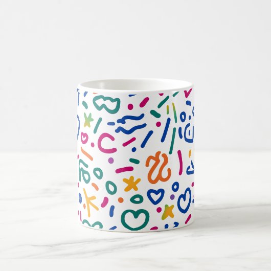 Fun doodle farbenfrohe, lebendige Formen Kaffeetasse (Mittel)