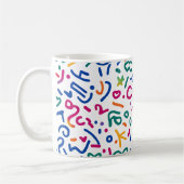 Fun doodle farbenfrohe, lebendige Formen Kaffeetasse (Links)