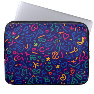 Fun doodle farbenfrohe, lebendige Formen Laptopschutzhülle
