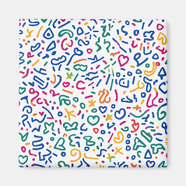 Fun doodle farbenfrohe, lebendige Formen Magnet