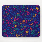 Fun doodle farbenfrohe, lebendige Formen Mousepad (Vorne)
