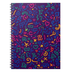 Fun doodle farbenfrohe, lebendige Formen Notizblock