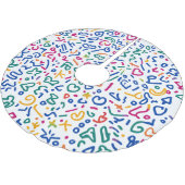 Fun doodle farbenfrohe, lebendige Formen Polyester Weihnachtsbaumdecke (Schrägansicht)