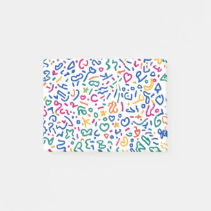 Fun doodle farbenfrohe, lebendige Formen Post-it Klebezettel