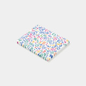 Fun doodle farbenfrohe, lebendige Formen Post-it Klebezettel (angewinkelt)