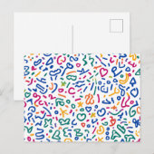 Fun doodle farbenfrohe, lebendige Formen Postkarte (Vorne/Hinten)