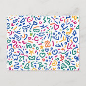 Fun doodle farbenfrohe, lebendige Formen Postkarte (Vorderseite)