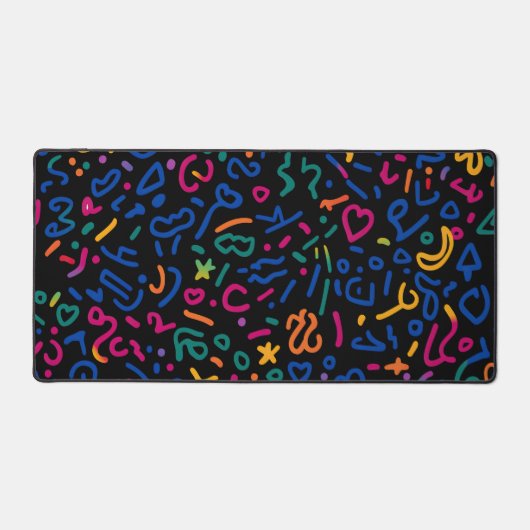 Fun doodle farbenfrohe, lebendige Formen Schreibtischunterlage (Vorderseite)