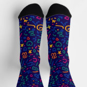 Fun doodle farbenfrohe, lebendige Formen Socken (Oben)