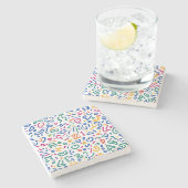 Fun doodle farbenfrohe, lebendige Formen Steinuntersetzer (Seitenansicht)