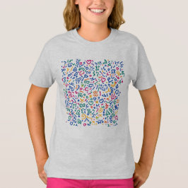 Fun doodle farbenfrohe, lebendige Formen T-Shirt