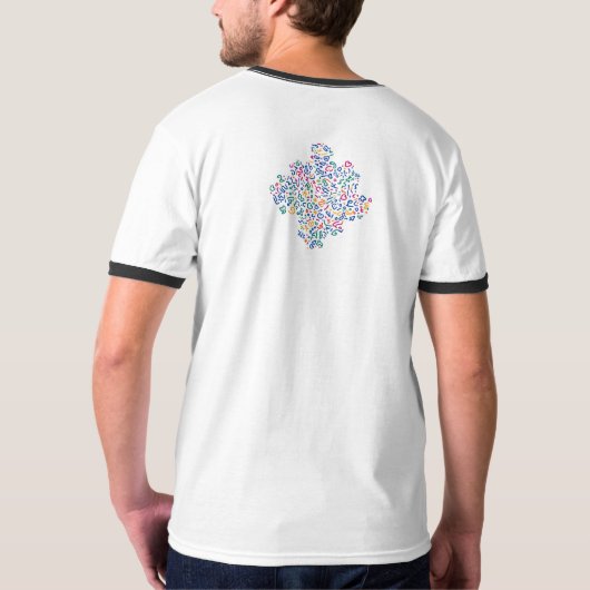 Fun doodle farbenfrohe, lebendige Formen T-Shirt (Rückseite)
