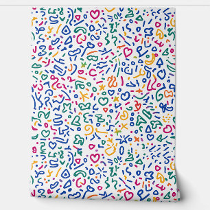Fun doodle farbenfrohe, lebendige Formen Tapete