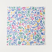 Fun doodle farbenfrohe, lebendige Formen Wandteppich (Vorderseite)