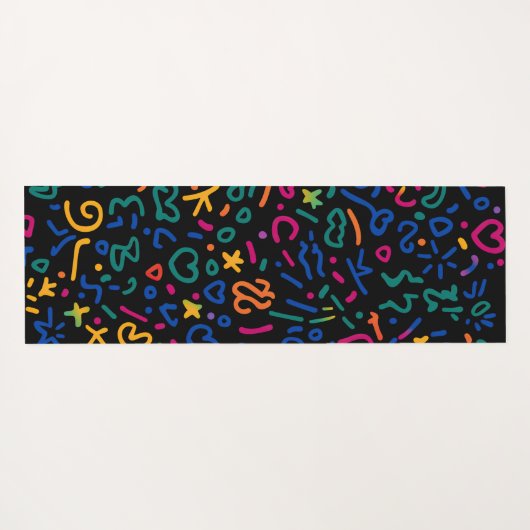 Fun doodle farbenfrohe, lebendige Formen Yogamatte (Rückseite (Horizontal))