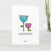 Fun Doodle Flowers blue pink dots Birthday Card Karte (Rückseite)